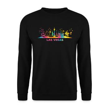 Las Vegans Skyline Cityscape Las Vegas - Unisex Sweatshirt - black - Front - Alina (178cm) & Michal (187cm)