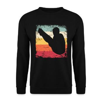 Plongeon, Saut artistique, Plongeon synchronisé - Sweat-shirt Unisexe - noir - Devant - Alina (178cm) & Michal (187cm)