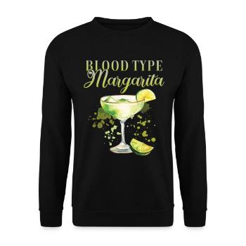Groupe sanguin Margarita Tequila Enterrement de vie de garçon - Sweat-shirt Unisexe - noir - Devant - Alina (178cm) & Michal (187cm)