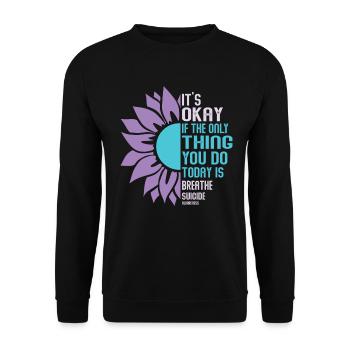 Mental Health Warrior Purple and Turquoise - Unisex Sweatshirt - black - Front - Alina (178cm) & Michal (187cm)