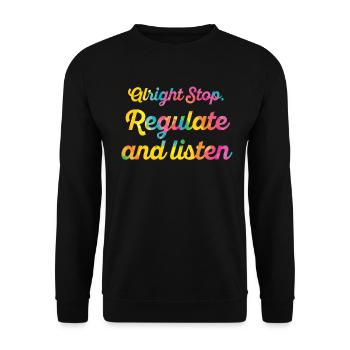 Arrêtez de réguler et d’écouter Enseignant - Sweat-shirt Unisexe - noir - Devant - Alina (178cm) & Michal (187cm)