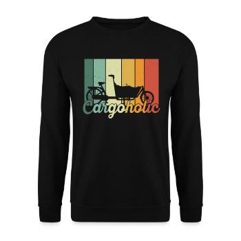 Cargoholic Cargo Bike Cargobike - Unisex Sweatshirt - black - Front - Alina (178cm) & Michal (187cm)