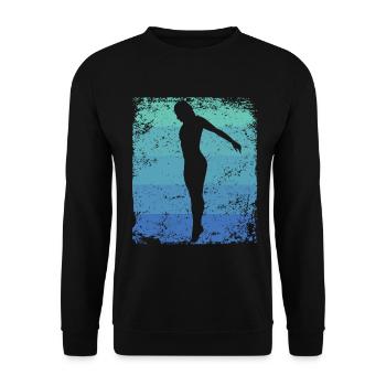 Plongeon, Saut artistique, Plongeon synchronisé - Sweat-shirt Unisexe - noir - Devant - Alina (178cm) & Michal (187cm)