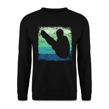 Synchronized Water Diver High Diver - Unisex Sweatshirt - black - Front - Alina (178cm) & Michal (187cm)