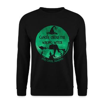 Krebs Hexe Grün Leberkrebs - Unisex Pullover - Schwarz - Vorne - Alina (178cm) & Michal (187cm)