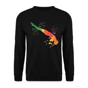 Plongeon, Saut artistique, Plongeon synchronisé - Sweat-shirt Unisexe - noir - Devant - Alina (178cm) & Michal (187cm)