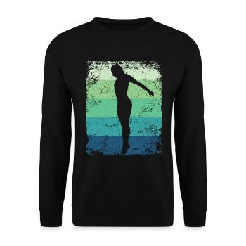 Synchronized Water Diver High Diver - Unisex Sweatshirt - black - Front - Alina (178cm) & Michal (187cm)