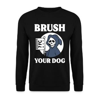 Brush Your Dog Pflegetechniker - Unisex Pullover - Schwarz - Vorne - Alina (178cm) & Michal (187cm)