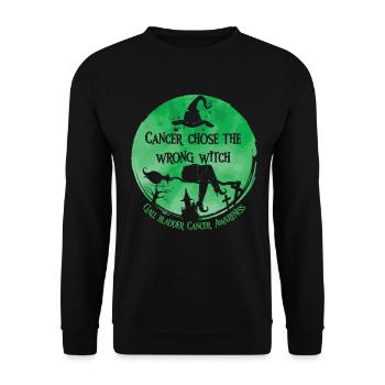 Krebs Hexe Grün Gallenblasenkrebs - Unisex Pullover - Schwarz - Vorne - Alina (178cm) & Michal (187cm)