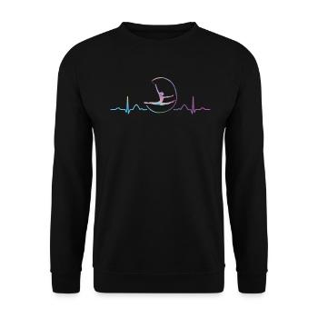 Gymnaste avec bande de gymnastique rythmique - Sweat-shirt Unisexe - noir - Devant - Alina (178cm) & Michal (187cm)