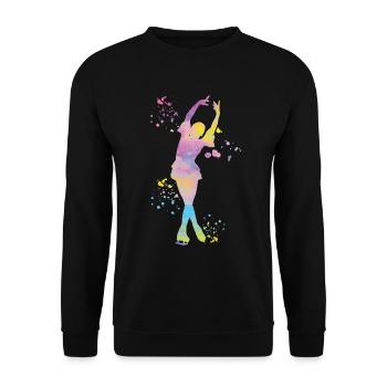 Eiskunstläufer Schlittschuhlaufen Eiskunstlauf - Unisex Pullover - Schwarz - Vorne - Alina (178cm) & Michal (187cm)