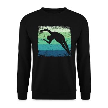 Synchronized Water Diver High Diver - Unisex Sweatshirt - black - Front - Alina (178cm) & Michal (187cm)