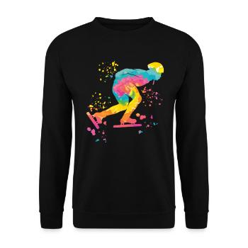 Speed skater Sportswoman Speed Skating - Unisex Sweatshirt - black - Front - Alina (178cm) & Michal (187cm)