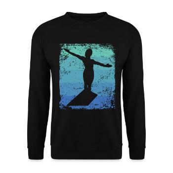 Synchronized Water Diver High Diver - Unisex Sweatshirt - black - Front - Alina (178cm) & Michal (187cm)