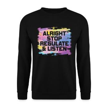 Arrêtez de réguler et d’écouter Enseignant - Sweat-shirt Unisexe - noir - Devant - Alina (178cm) & Michal (187cm)