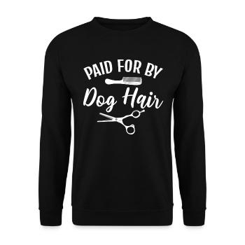 Lustige Hundehaare Haustier-Stylist - Unisex Pullover - Schwarz - Vorne - Alina (178cm) & Michal (187cm)