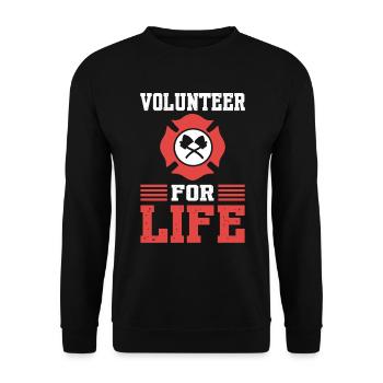 Feuerwehrmann fürs Leben Feuerwehrmann - Unisex Pullover - Schwarz - Vorne - Alina (178cm) & Michal (187cm)
