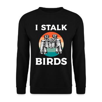 Lustiger Vogelbeobachter Ornitologe - Unisex Pullover - Schwarz - Vorne - Alina (178cm) & Michal (187cm)