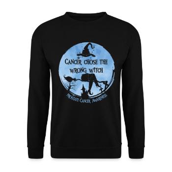 Cancer Witch Light Blue Prostate Cancer - Unisex Sweatshirt - black - Front - Alina (178cm) & Michal (187cm)