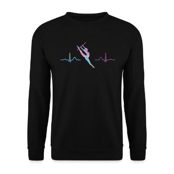 RytGymnastics Bar Ekg Rhythmic Gymnastics - Unisex Sweatshirt - black - Front - Alina (178cm) & Michal (187cm)