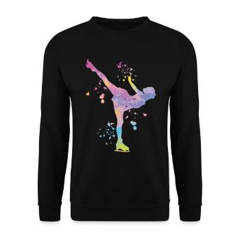 Eiskunstläufer Schlittschuhlaufen Eiskunstlauf - Unisex Pullover - Schwarz - Vorne - Alina (178cm) & Michal (187cm)