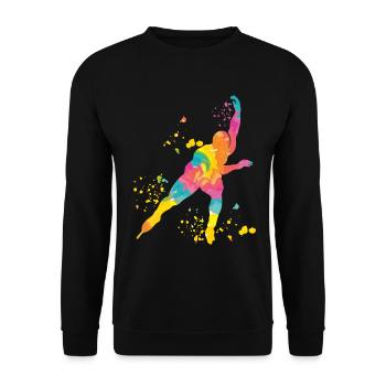 Speed skater Sportswoman Speed Skating - Unisex Sweatshirt - black - Front - Alina (178cm) & Michal (187cm)