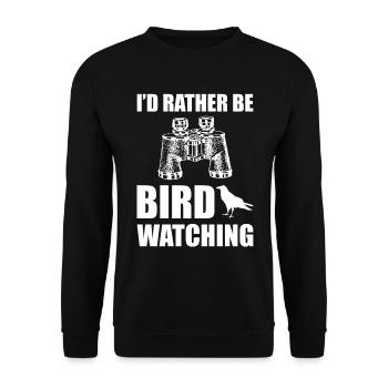 I'd Rather Be Bird Watching Zoologe - Unisex Pullover - Schwarz - Vorne - Alina (178cm) & Michal (187cm)