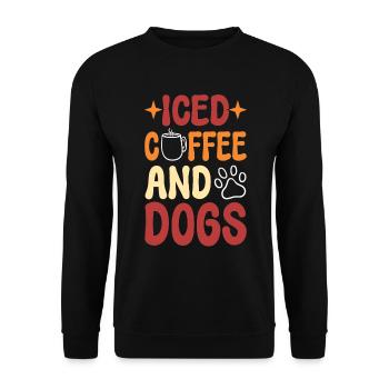 Ice Coffee And Dogs Kaffee-Barista - Unisex Pullover - Schwarz - Vorne - Alina (178cm) & Michal (187cm)