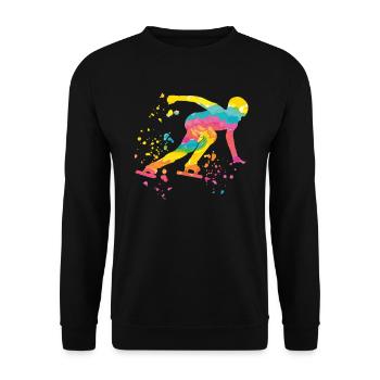 Speed skater Sportswoman Speed Skating - Unisex Sweatshirt - black - Front - Alina (178cm) & Michal (187cm)