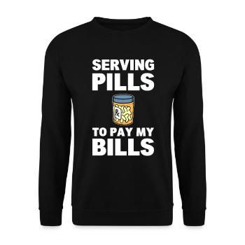 Lustiger Apotheker Apothekentechniker - Unisex Pullover - Schwarz - Vorne - Alina (178cm) & Michal (187cm)
