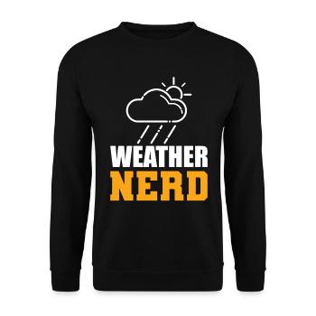Weather Nerd Klimaforscher - Unisex Pullover - Schwarz - Vorne - Alina (178cm) & Michal (187cm)