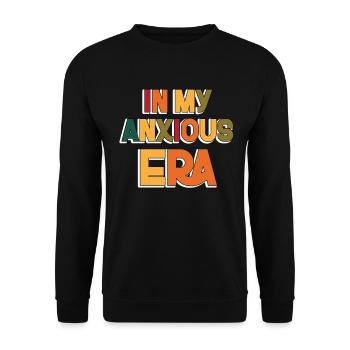 In My Anxiety Era Funny Rethinking - Unisex Sweatshirt - black - Front - Alina (178cm) & Michal (187cm)