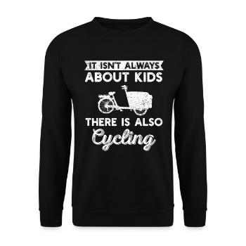 Cargo Bike Parents Bicycle Cargobike - Unisex Sweatshirt - black - Front - Alina (178cm) & Michal (187cm)