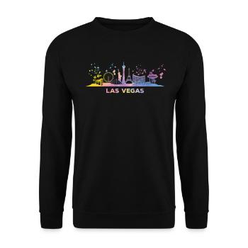 Las Vegans Skyline Cityscape Las Vegas - Unisex Sweatshirt - black - Front - Alina (178cm) & Michal (187cm)