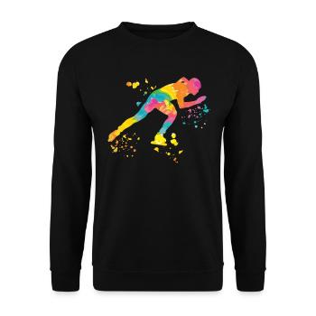 Speed skater Sportswoman Speed Skating - Unisex Sweatshirt - black - Front - Alina (178cm) & Michal (187cm)