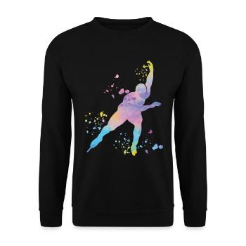 Speed skater Sportswoman Speed Skating - Unisex Sweatshirt - black - Front - Alina (178cm) & Michal (187cm)