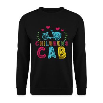 Cargo Kindertaxi Retro Cargo Fahrrad Cargobike - Unisex Pullover - Schwarz - Vorne - Alina (178cm) & Michal (187cm)