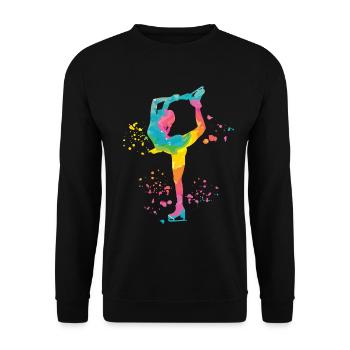 Eiskunstläufer Schlittschuhlaufen Eiskunstlauf - Unisex Pullover - Schwarz - Vorne - Alina (178cm) & Michal (187cm)