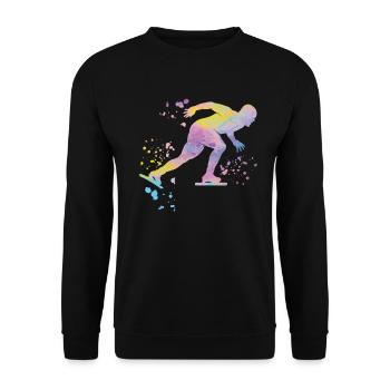 Speed skater Sportswoman Speed Skating - Unisex Sweatshirt - black - Front - Alina (178cm) & Michal (187cm)
