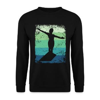 Synchronized Water Diver High Diver - Unisex Sweatshirt - black - Front - Alina (178cm) & Michal (187cm)