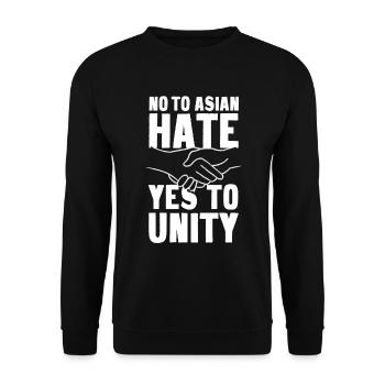 Not To Asian Hate - Unisex Pullover - Schwarz - Vorne - Alina (178cm) & Michal (187cm)