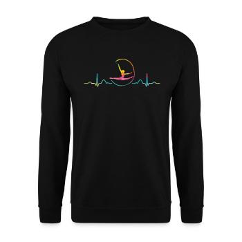 Gymnaste avec bande de gymnastique rythmique - Sweat-shirt Unisexe - noir - Devant - Alina (178cm) & Michal (187cm)