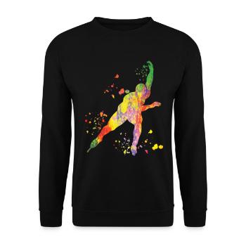 Speed skater Sportswoman Speed Skating - Unisex Sweatshirt - black - Front - Alina (178cm) & Michal (187cm)