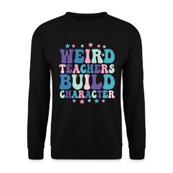 Des enseignants bizarres construisent un enseignant de caractère - Sweat-shirt Unisexe - noir - Devant - Alina (178cm) & Michal (187cm)