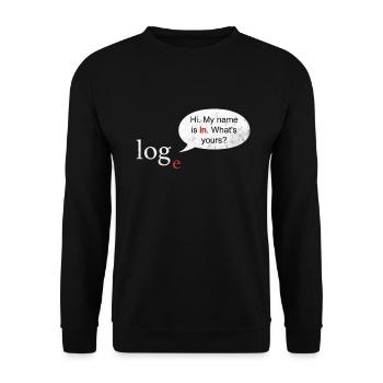 Math Logarithm Log ln Joke Professeur Mathématiques - Sweat-shirt Unisexe - noir - Devant - Alina (178cm) & Michal (187cm)