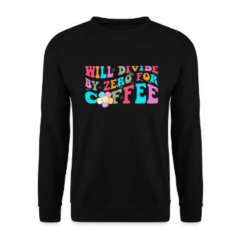 Will divide by zero for coffee Funny Math - Unisex Sweatshirt - black - Front - Alina (178cm) & Michal (187cm)
