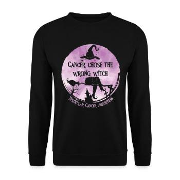 Cancer, Sorcière, Orchidée, Cancer Des Testicules - Sweat-shirt Unisexe - noir - Devant - Alina (178cm) & Michal (187cm)