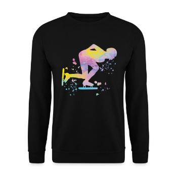 Speed Skater Athlete Speed Skating - Unisex Sweatshirt - black - Front - Alina (178cm) & Michal (187cm)