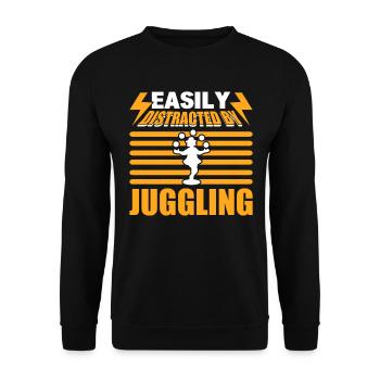 Easily Distracted By Juggling Zirkusartist - Unisex Pullover - Schwarz - Vorne - Alina (178cm) & Michal (187cm)