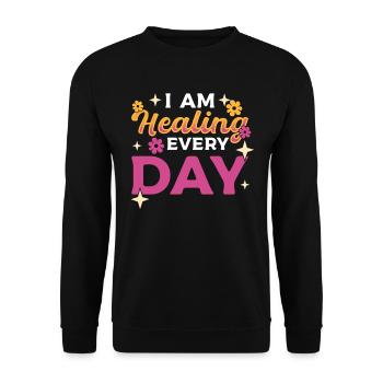 Affirmationen Zitate Inspirierender Redner - Unisex Pullover - Schwarz - Vorne - Alina (178cm) & Michal (187cm)